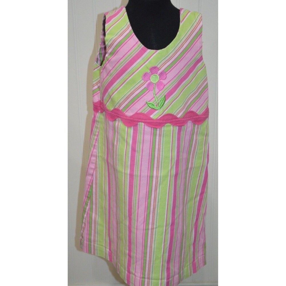 Patsy Aiken Chez Ami Girls 6 Boutique Pink Striped Sundress Dress